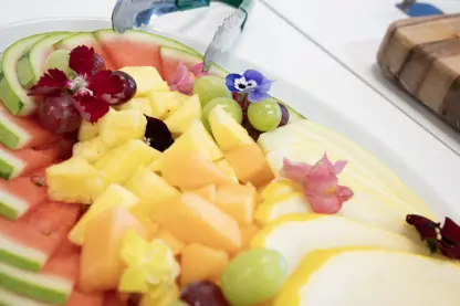 water melon, pineapple and grapes