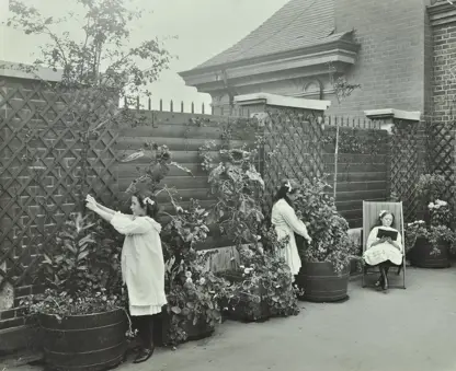 Girls outside White Lion School
