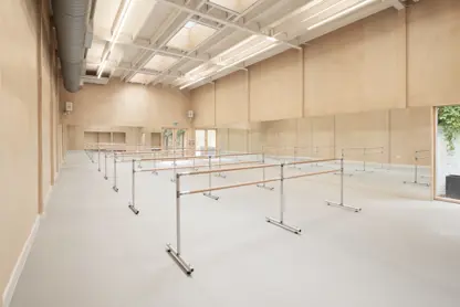 Studio with ballet barres