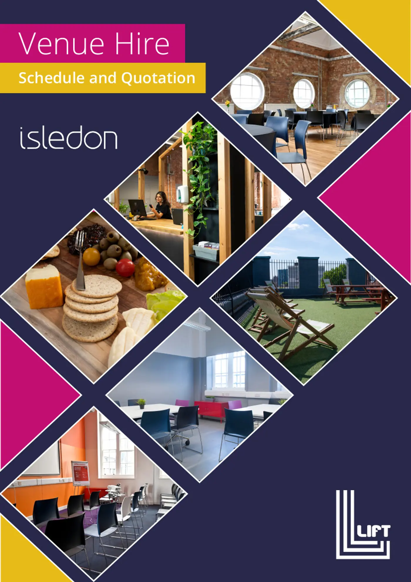 Isledon Lift Venue Hire Schedule and Quotation cover