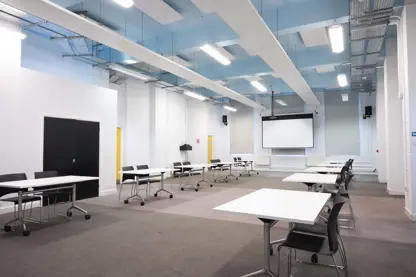 Blue Hall set up for showcase