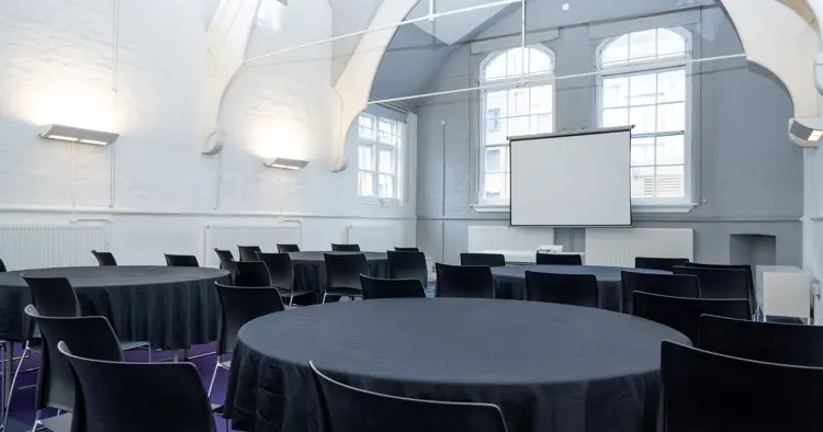 Room set up cabaret style 