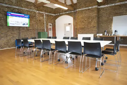 Boardroom with wall mounted HD TV